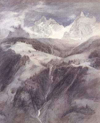 John Ruskin Cascade de la Folie Chamonix (mk22)